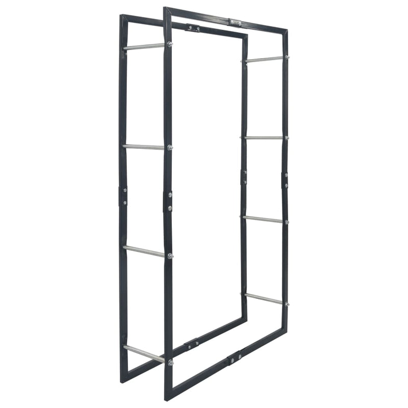 31.5"x9.8"x59.1" Steel Firewood Rack – Black, Heavy-Duty Wood Storage