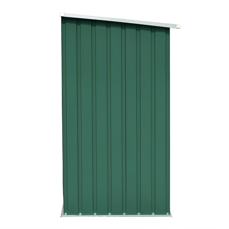 Galvanized Steel 64.2x32.7x60.6 Green Garden Log Storage Shed