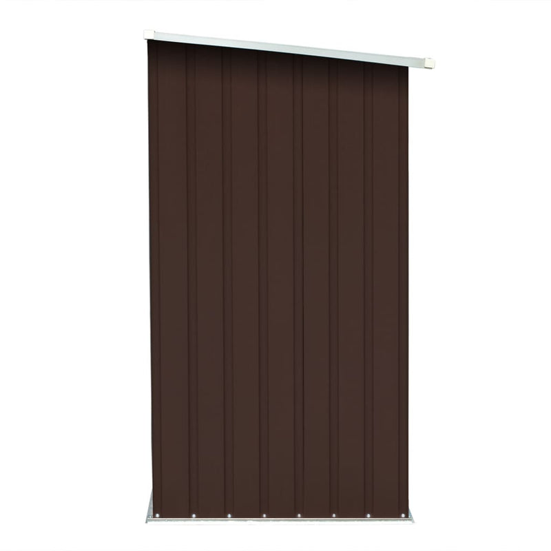 Garden Log Storage Shed Galvanized Steel 64.2x32.7x60.6 Brown