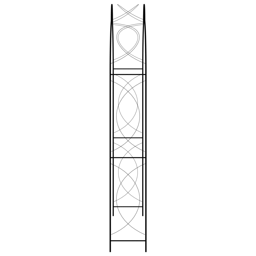 Black Garden Arch 59.1 x 13.4 x 94.5 Inches Made of Durable Iron