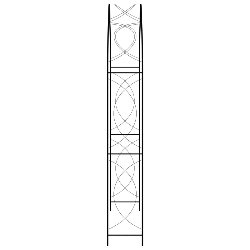 Black Garden Arch 59.1 x 13.4 x 94.5 Inches Made of Durable Iron