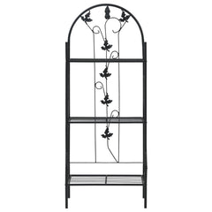 3-Layer Plant Rack Black 20.5 x 11 x 50.4 Inches Made of Durable Iron