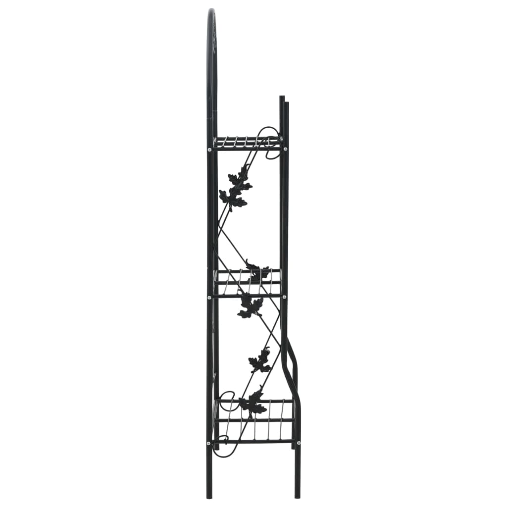 3-Layer Plant Rack Black 20.5 x 11 x 50.4 Inches Made of Durable Iron