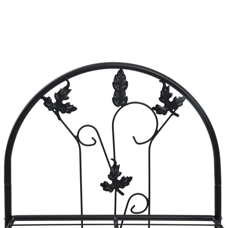 3-Layer Plant Rack Black 20.5 x 11 x 50.4 Inches Made of Durable Iron