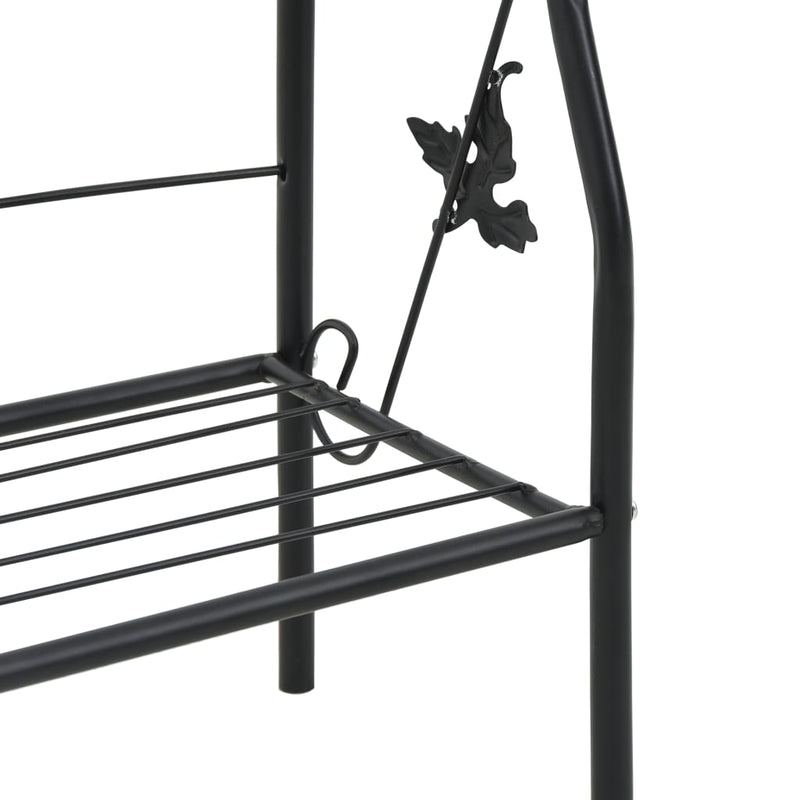 3-Layer Plant Rack Black 20.5 x 11 x 50.4 Inches Made of Durable Iron