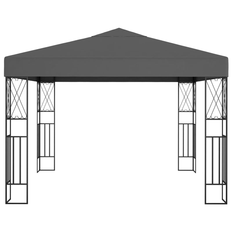 Anthracite Fabric Gazebo 9.8 x 9.8 Feet