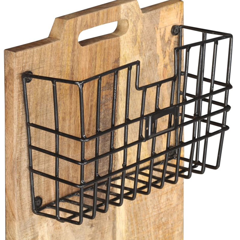 Wall-mounted Magazine Rack 13x3.9x26.4 Solid Rough Mango Wood