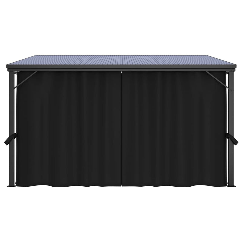 Gazebo with Curtain 13.3 x 9.6 x 8 Feet in Anthracite