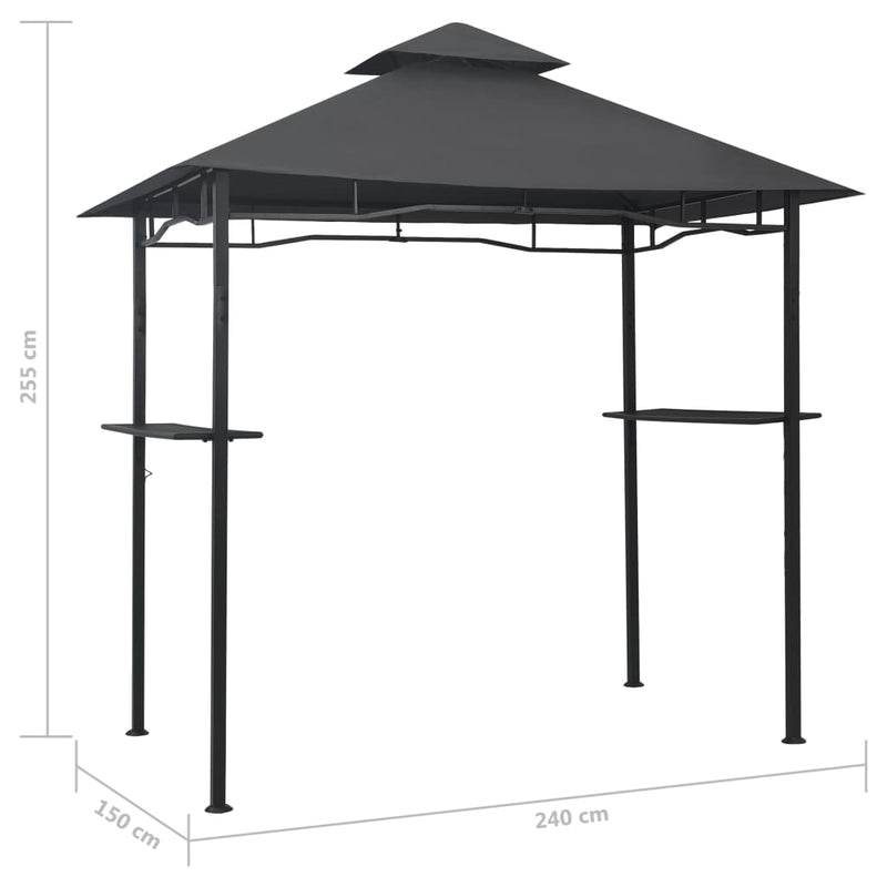 BBQ Gazebo 7.9 x 4.9 x 8.4 Feet with Anthracite Steel