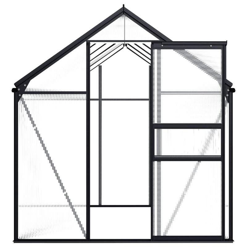 Modern Anthracite Aluminum Greenhouse 63.4 ft Great for Home Gardening