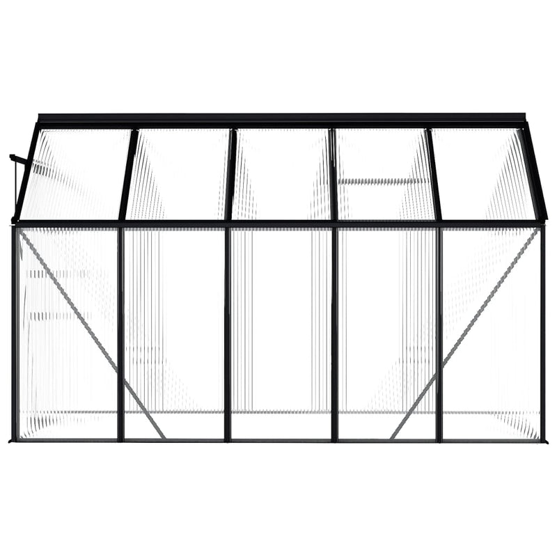 Modern Anthracite Aluminum Greenhouse 63.4 ft Great for Home Gardening