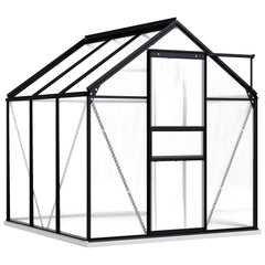 Anthracite Aluminum Greenhouse with Base Frame 38.9 ft