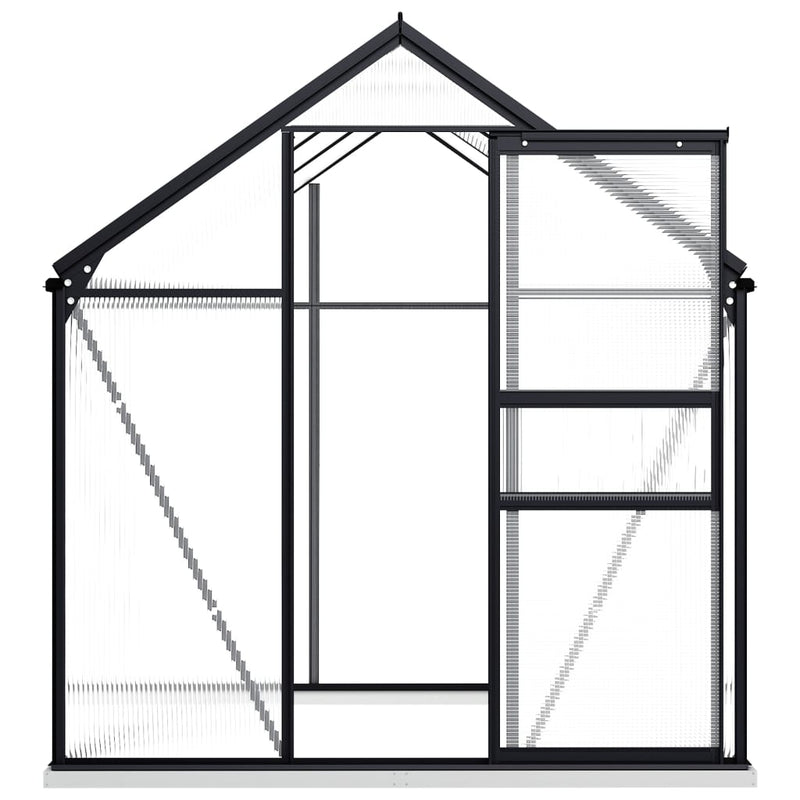 Anthracite Aluminum Greenhouse with Base Frame 38.9 ft