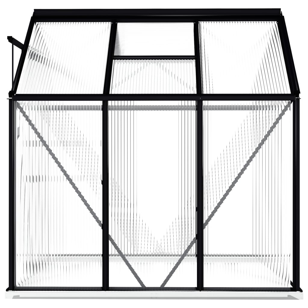 Anthracite Aluminum Greenhouse with Base Frame 38.9 ft