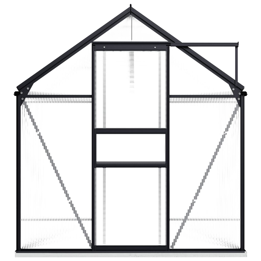 Anthracite Aluminum Greenhouse with Base Frame 51.1 ft