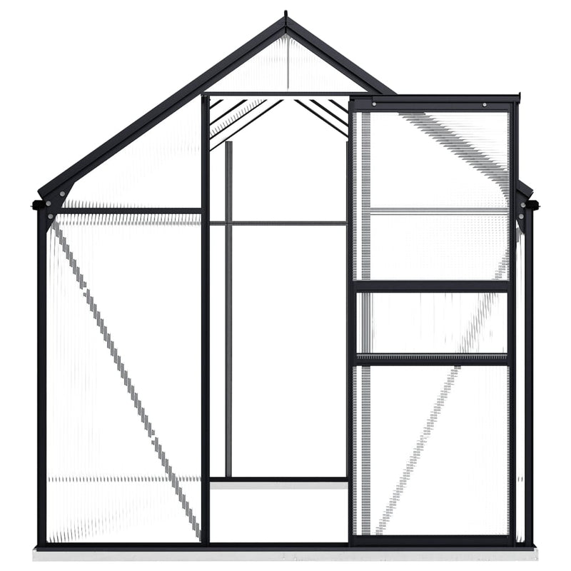 Anthracite Aluminum Greenhouse with Base Frame 51.1 ft