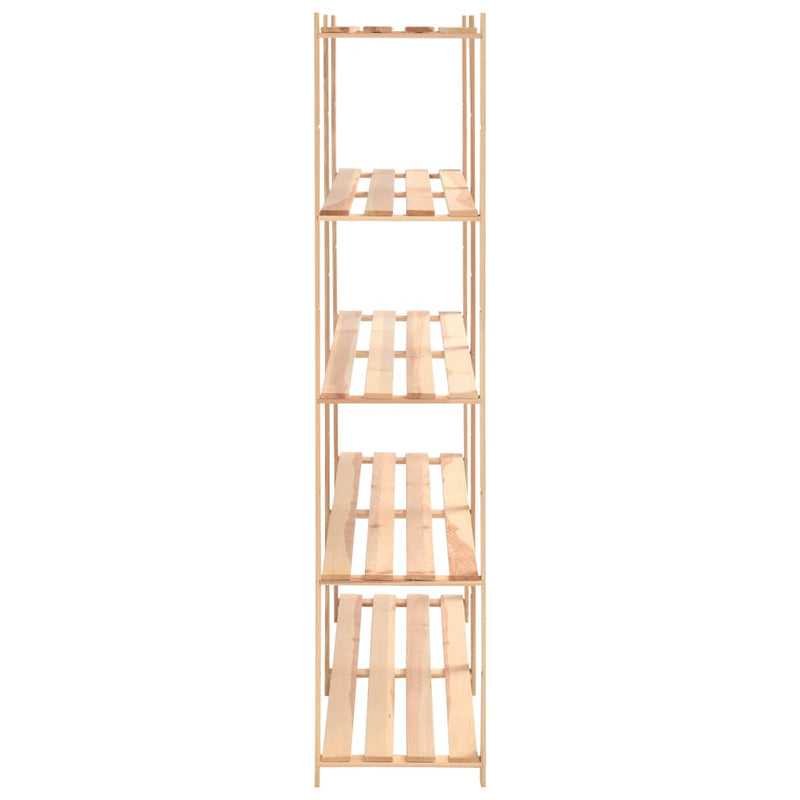 Durable 5-Tier Storage Racks Set of 2 66.9x15x66.9 Made of Solid Pinewood