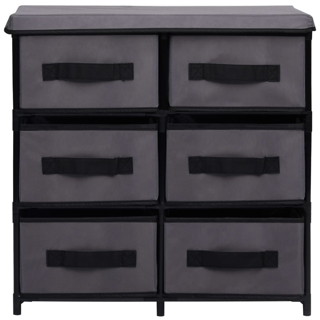 Gray Steel Storage Cabinet with 6 Drawers 21.7x11.4x21.7