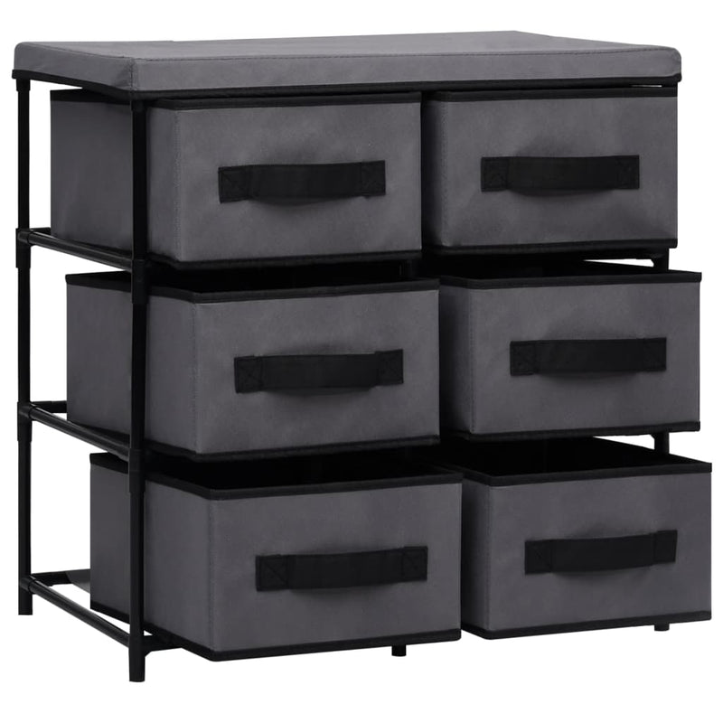 Gray Steel Storage Cabinet with 6 Drawers 21.7x11.4x21.7