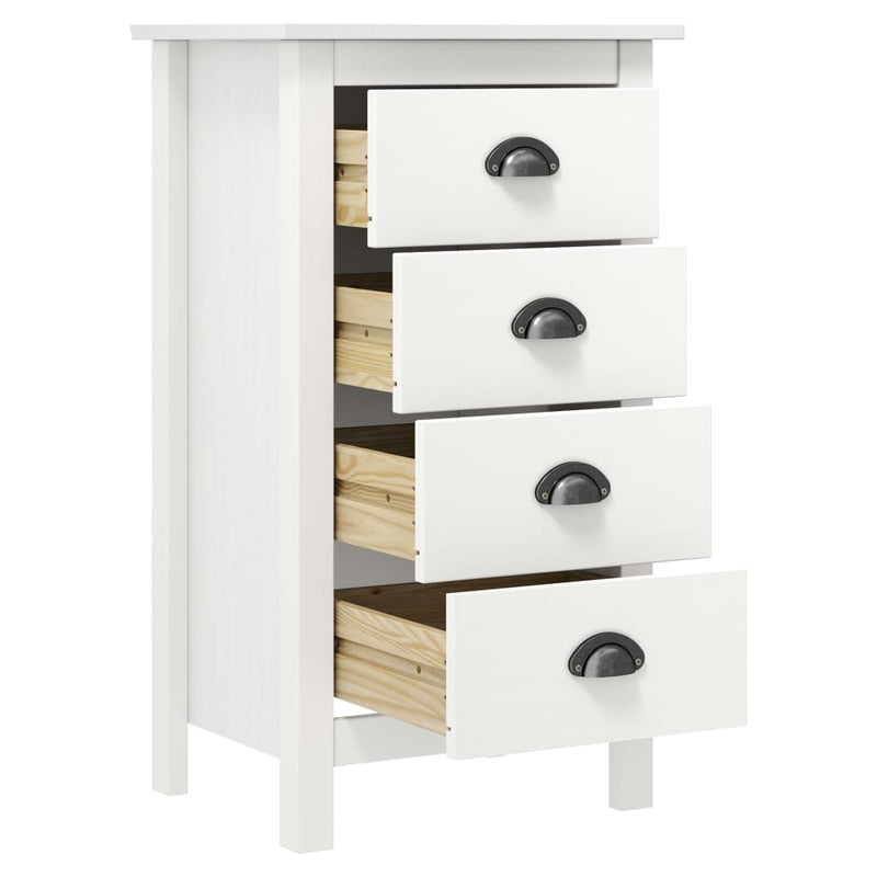 Sideboard Hill White 18.1x13.8x31.5 Solid Pine Wood