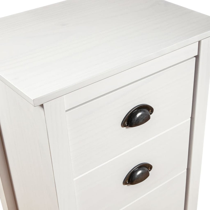 Sideboard Hill White 18.1x13.8x31.5 Solid Pine Wood