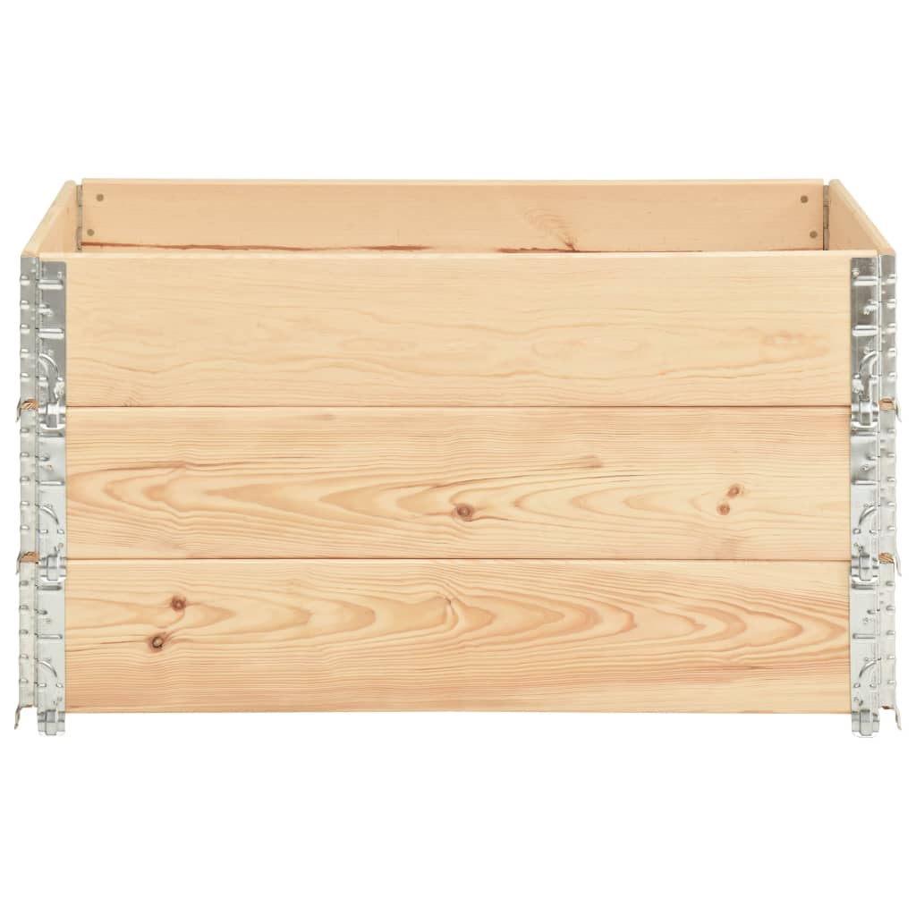 19.7x39.4 Pallet Collars Solid Pine Wood 3 Pieces