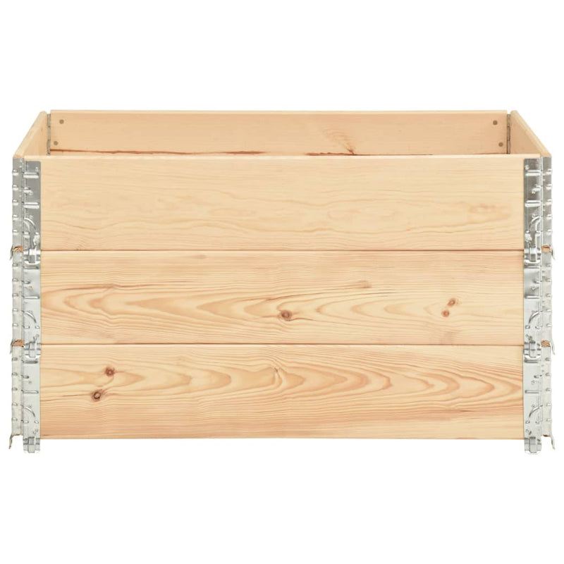 19.7x39.4 Pallet Collars Solid Pine Wood 3 Pieces