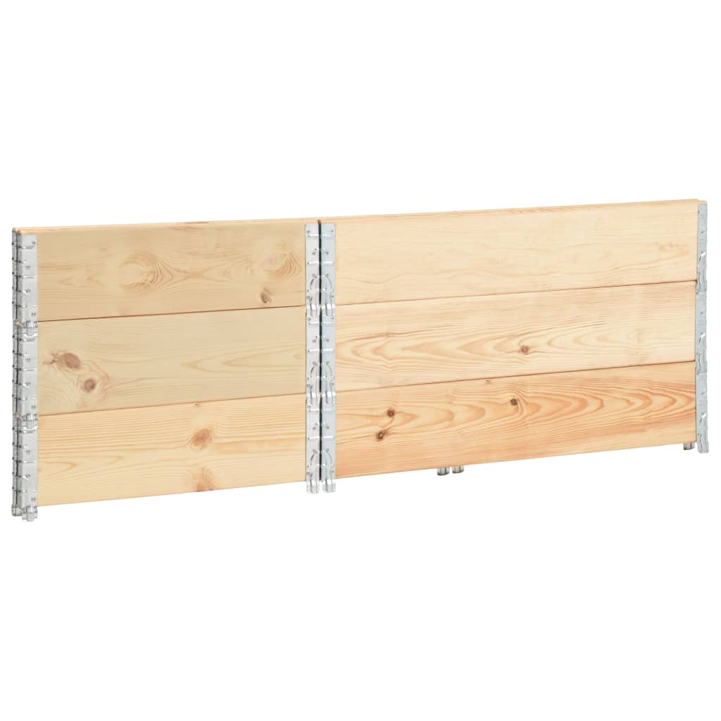 19.7x39.4 Pallet Collars Solid Pine Wood 3 Pieces