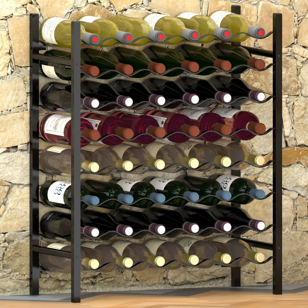 48 Bottle Capacity Black Metal Wine Rack