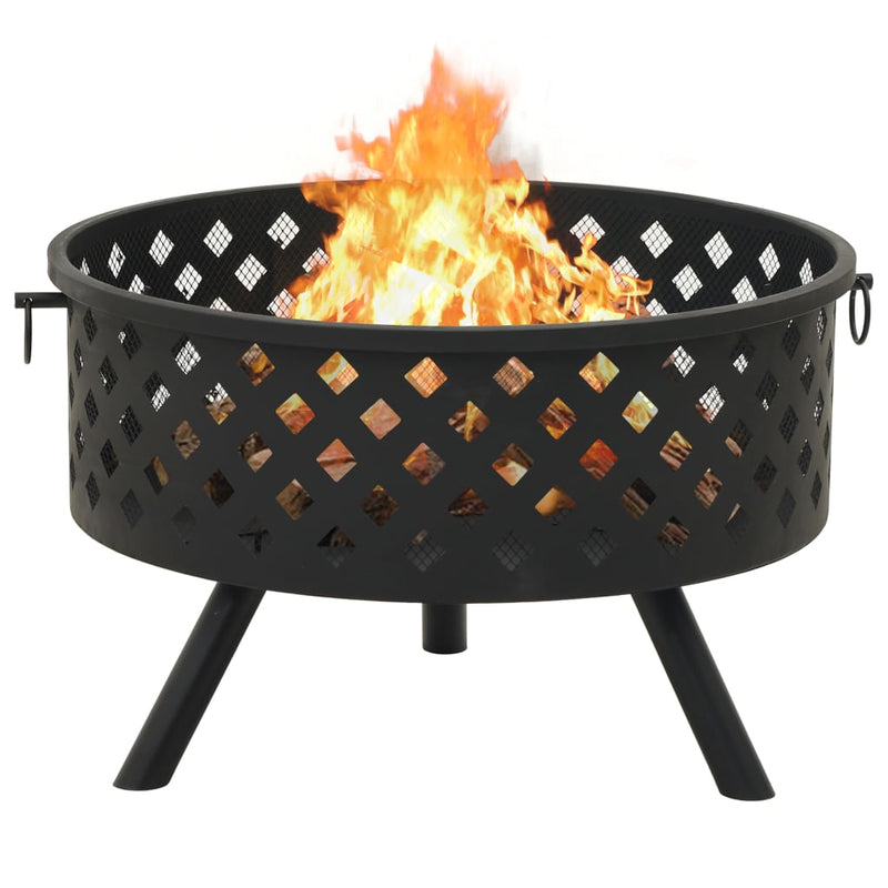 XXL 26.8" Steel Fire Pit with Poker Outdoor Heating