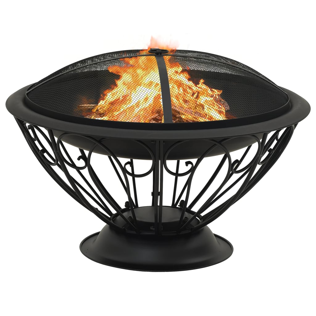 Fire Pit with Poker 29.5 XXL Steel