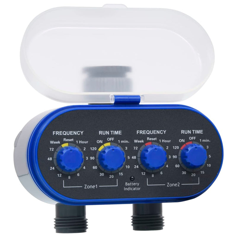 Double Outlet Water Timer with Ball Valves for Easy Garden Watering