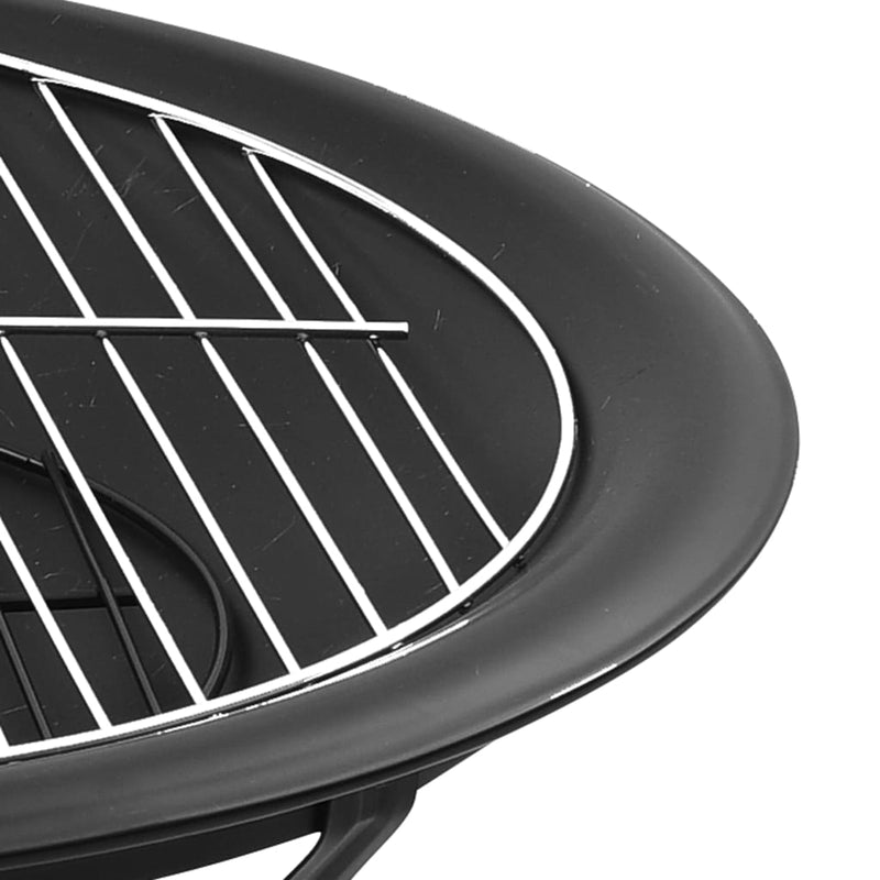 2-in-1 Fire Pit and BBQ with Poker 22x22x19.3 Steel