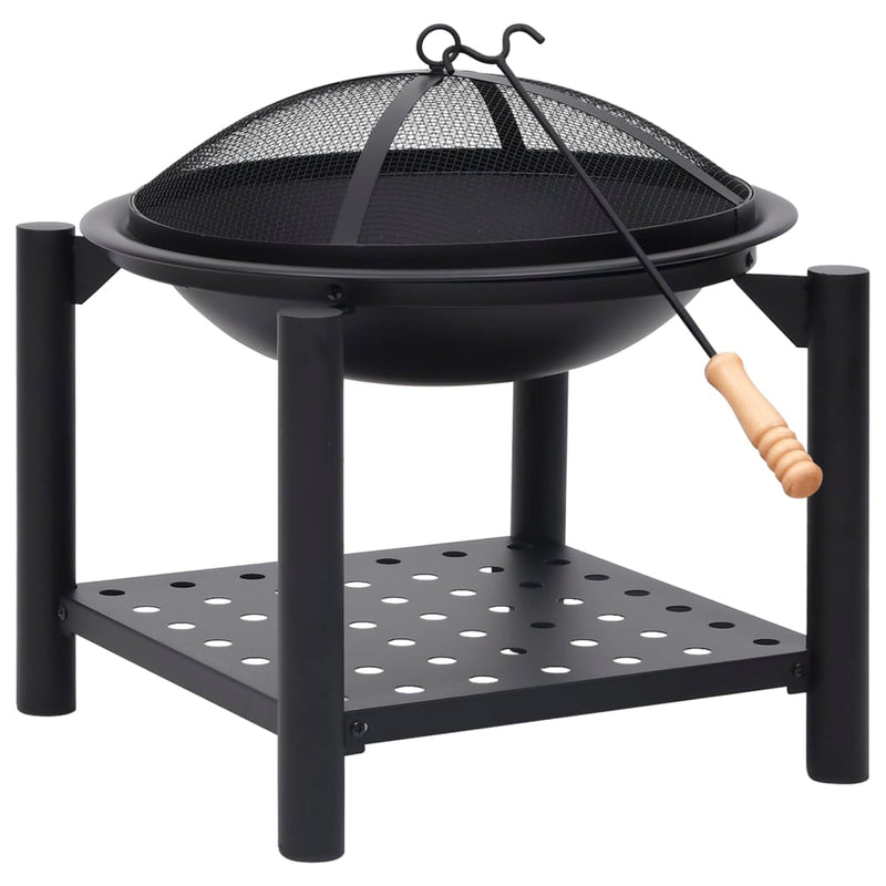 21.3"x21.3"x21.7" Steel Fire Pit with Poker Outdoor Heating