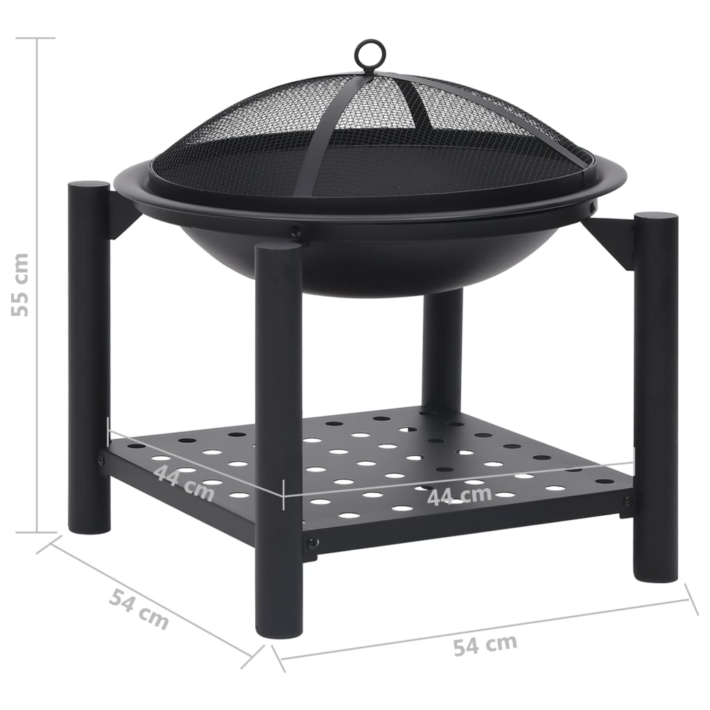 21.3"x21.3"x21.7" Steel Fire Pit with Poker Outdoor Heating