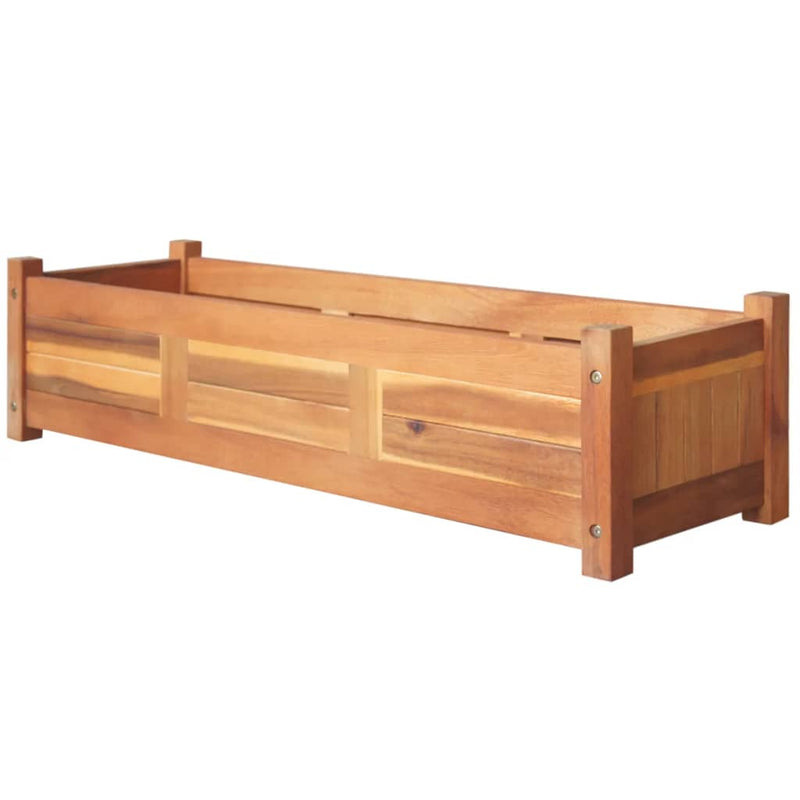 Garden Raised Beds 2 Pcs Acacia Wood 39.4 x 11.8 x 9.8 Inches