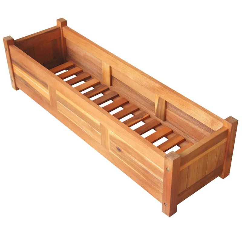 Garden Raised Beds 2 Pcs Acacia Wood 39.4 x 11.8 x 9.8 Inches