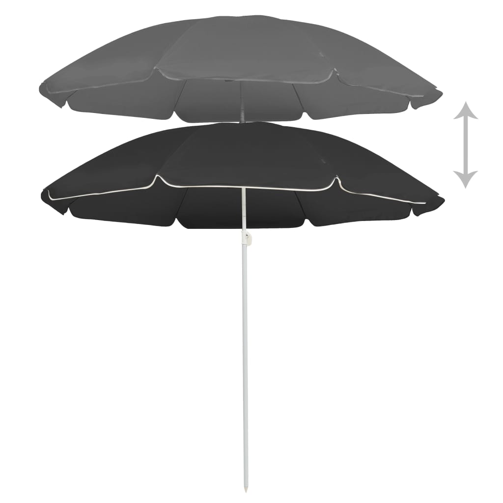 Garden Parasol with Steel Pole Anthracite 70.9 in Durable Outdoor Umbrella