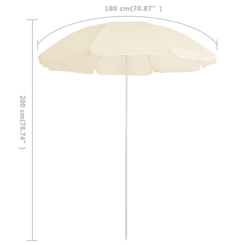 Garden Parasol with Steel Pole Sand 70.9 Inches Ideal for Outdoor Shade