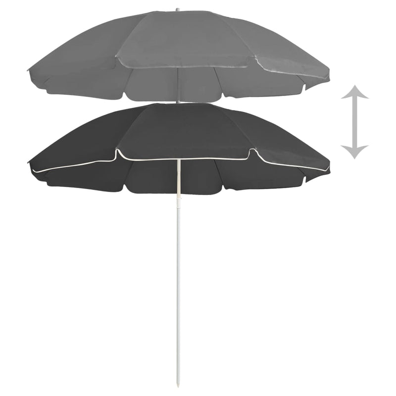 Durable Anthracite Garden Parasol with Steel Pole 70.9 Inches Ideal for Patio Use