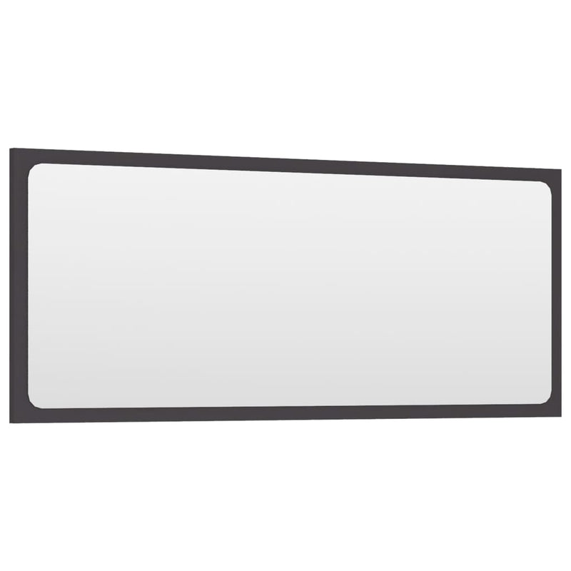 Bathroom Mirror Gray 35.4x0.6x14.6 Engineered Wood