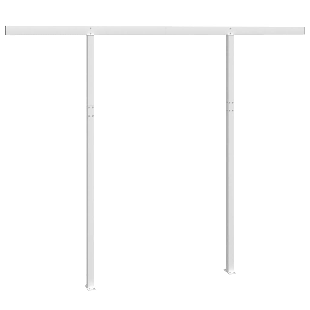 White Iron Awning Post Set 118.1 x 96.5 Inches Sturdy Support for Outdoor Structures