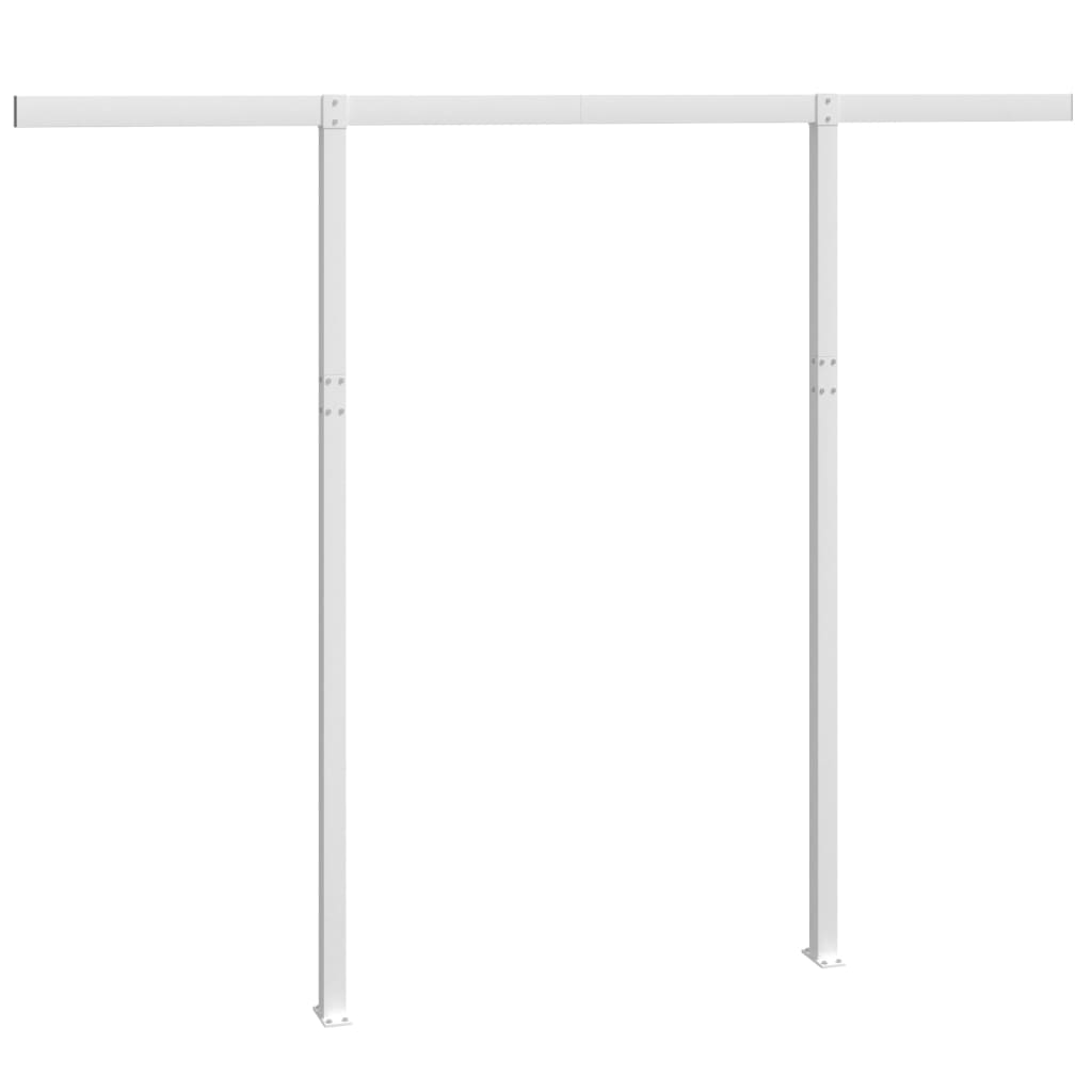 White Iron Awning Post Set 118.1 x 96.5 Inches Sturdy Support for Outdoor Structures