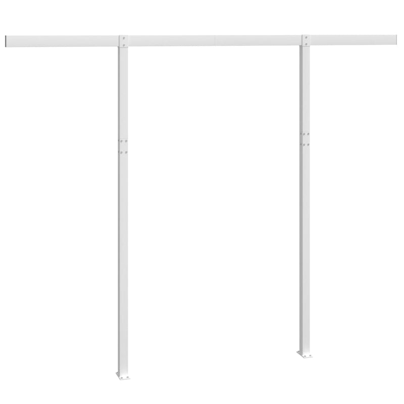 White Iron Awning Post Set 118.1 x 96.5 Inches Sturdy Support for Outdoor Structures