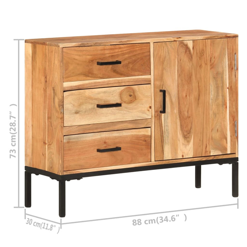 Sideboard 34.6x11.8x28.7 Solid Acacia Wood