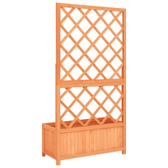 Brown Garden Trellis Planter 27.6 x 11.8 x 53.1 Inches Made of Solid Firwood