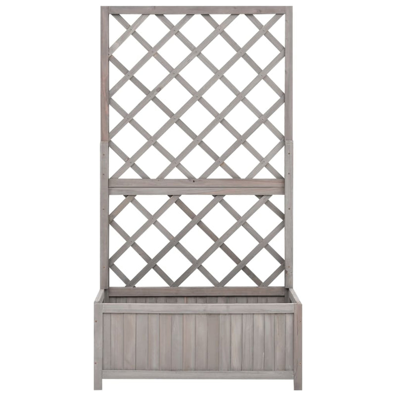 Gray Garden Trellis Planter 27.6 x 11.8 x 53.1 Inches