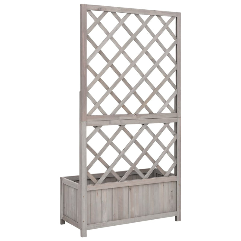 Gray Garden Trellis Planter 27.6 x 11.8 x 53.1 Inches