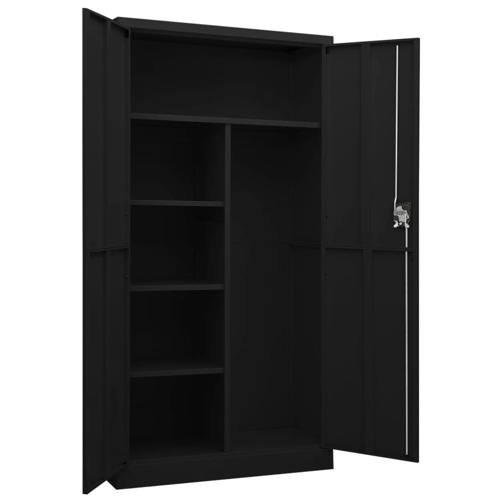 Black Steel Locker Cabinet 35.4x15.7x70.9