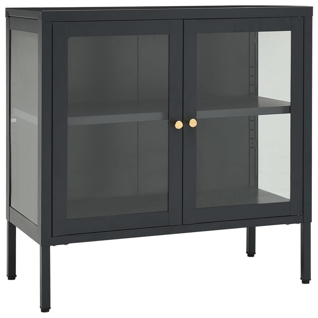 Anthracite Sideboard 27.6x13.8x27.6 Steel and Glass